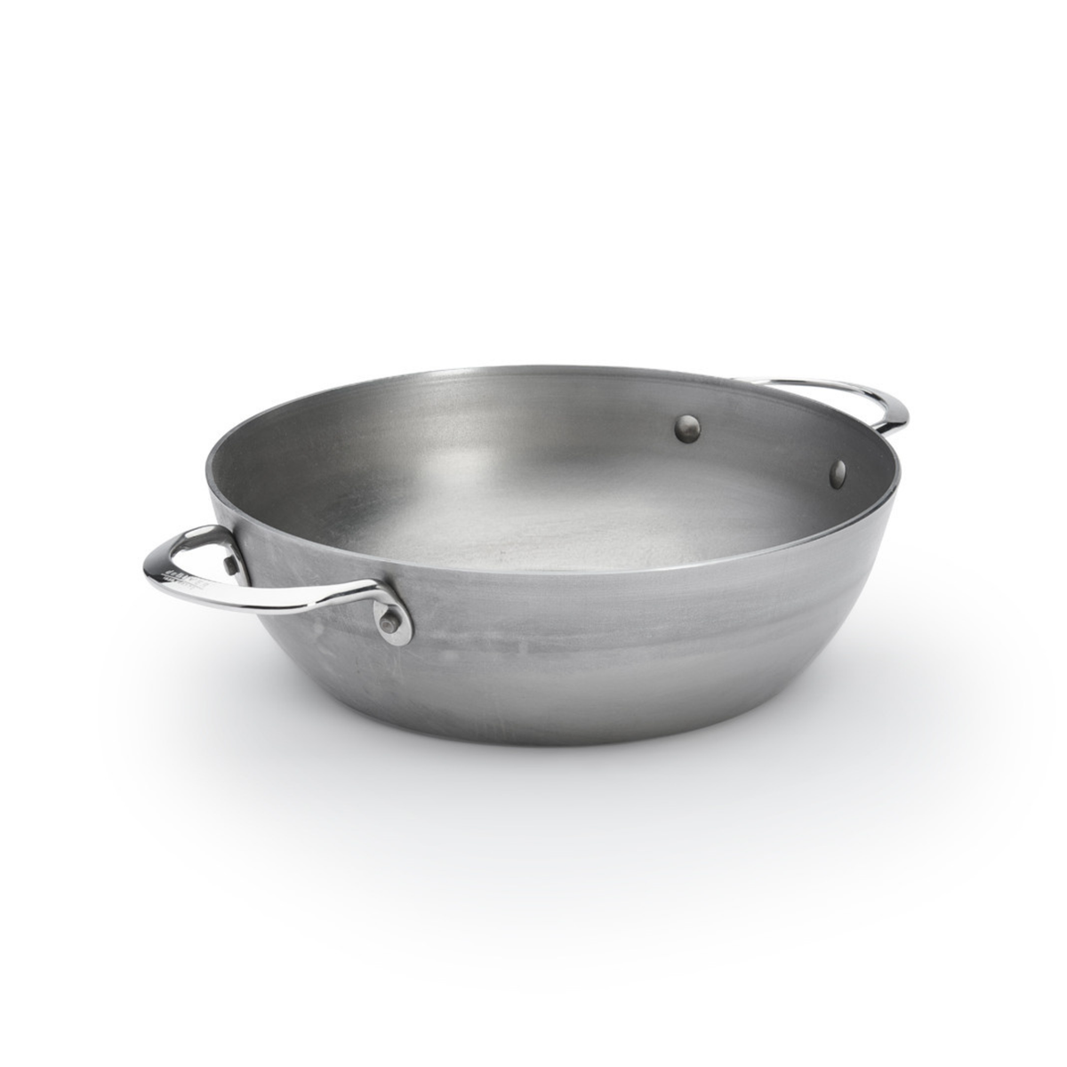 Sauteuse ronde en acier avec deux anses inox