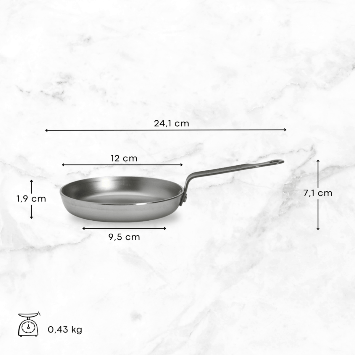 Poêle à blinis 12 cm – dimensions et poids