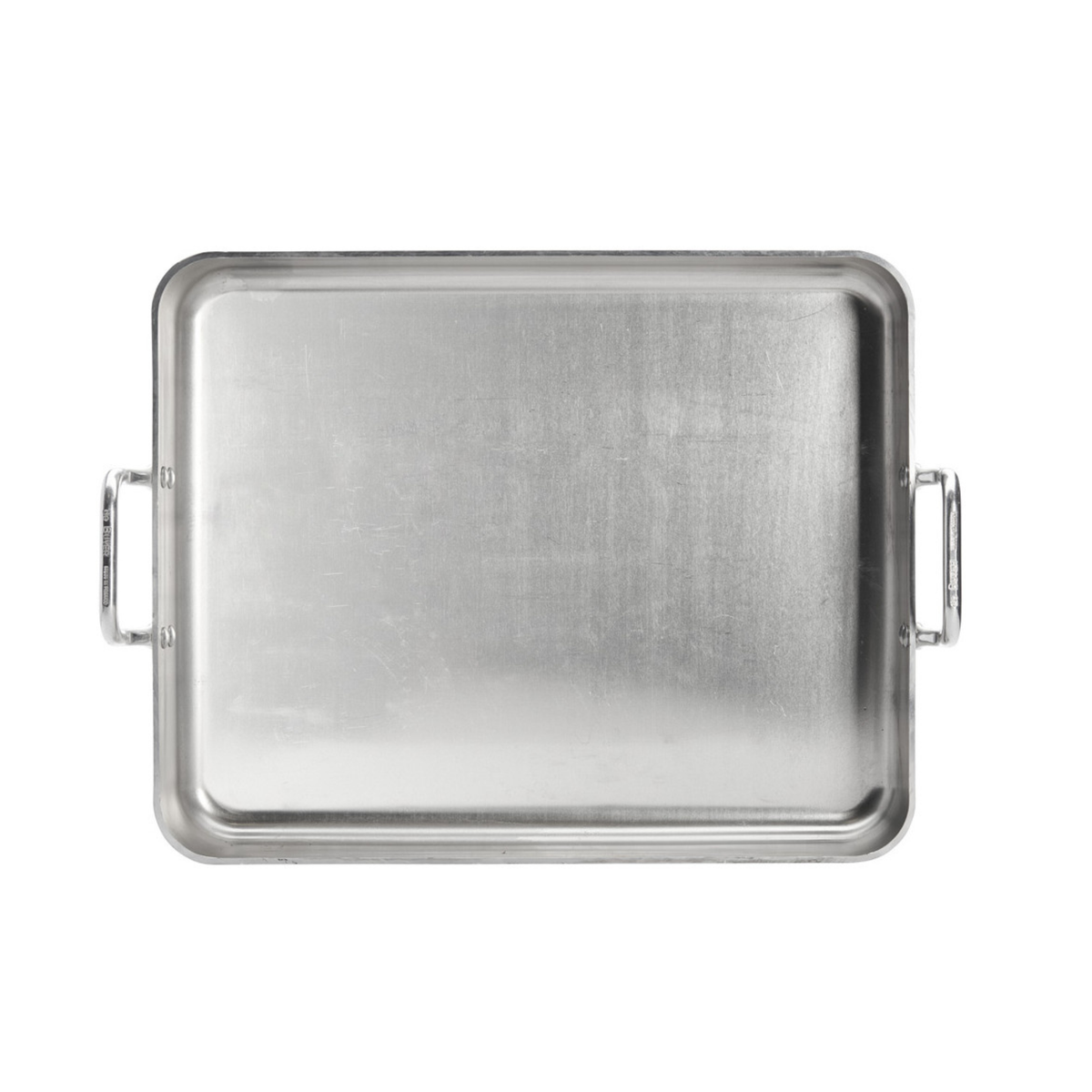 Plat à rôtir rectangulaire en inox vue de dessus