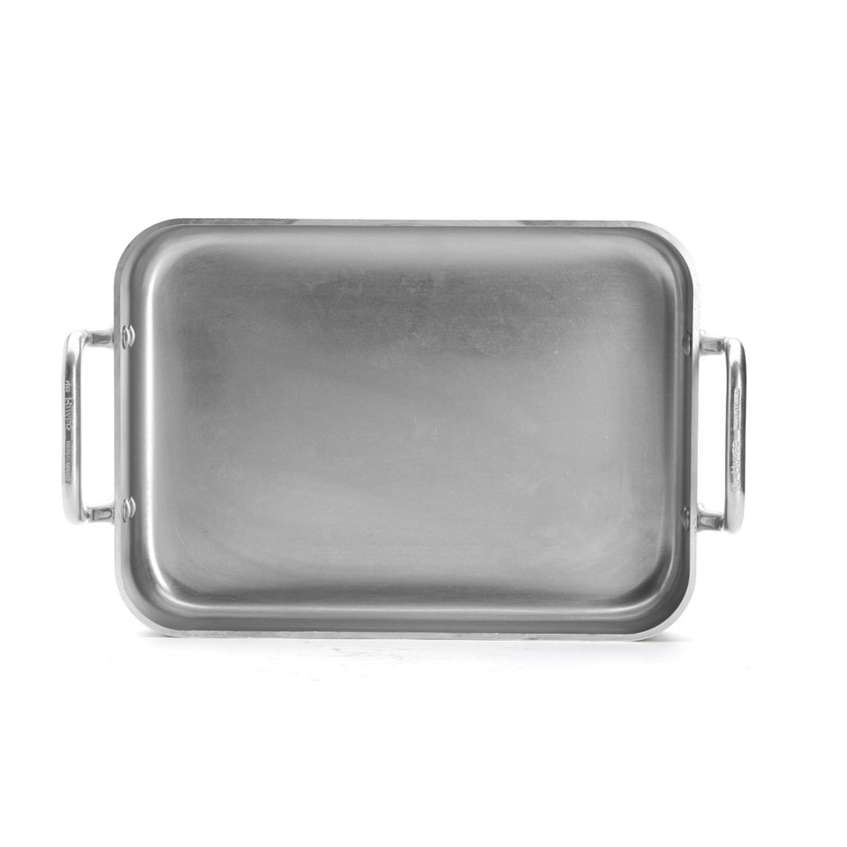 Plat à rôtir rectangulaire en inox vue de dessus