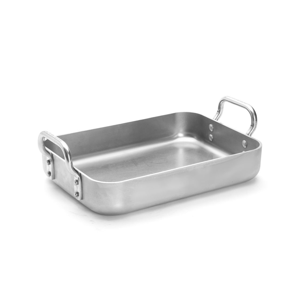 Plat à rôtir rectangulaire en inox avec deux anses