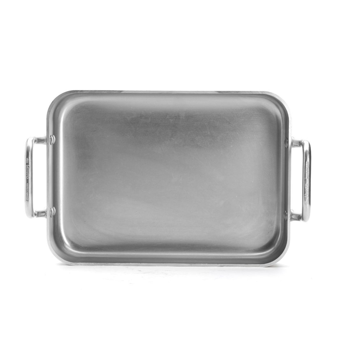Plat à rôtir rectangulaire en inox vue de dessus