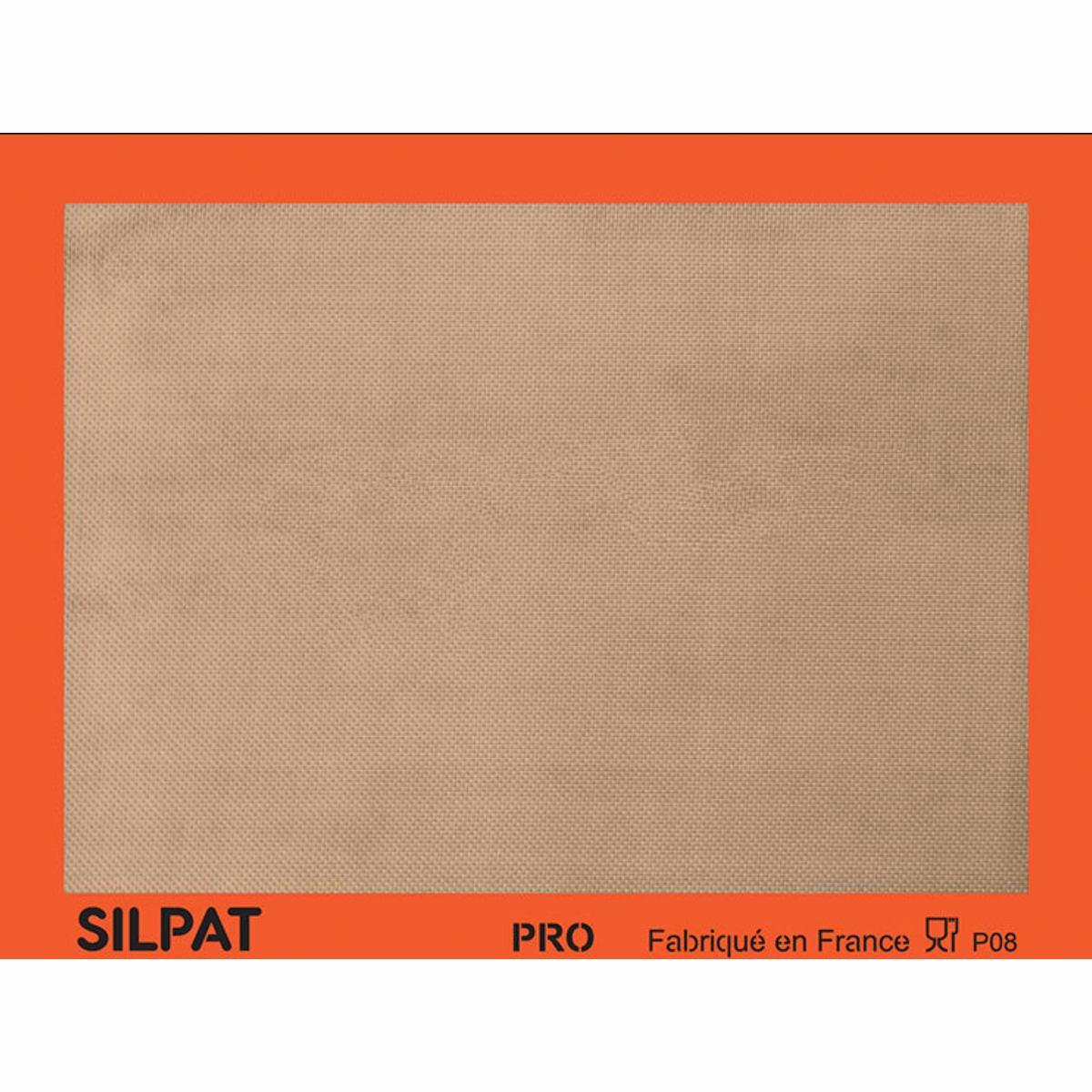 Tapis de cuisson Silpat Pro en silicone avec toile de verre, bord orange
