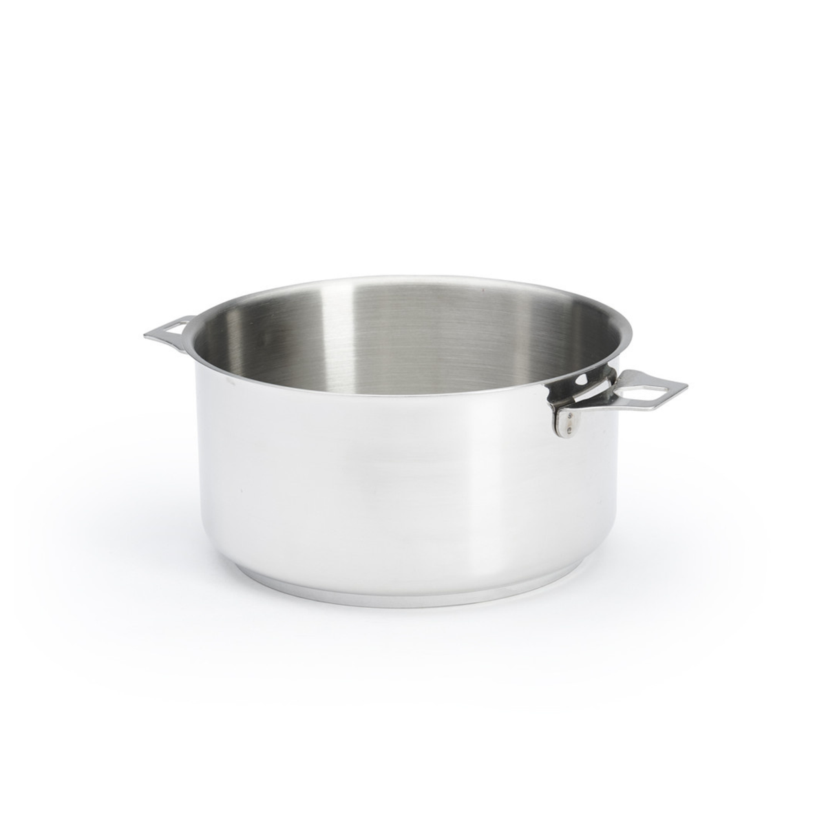 Faitout inox De Buyer vue de trois quarts opposée