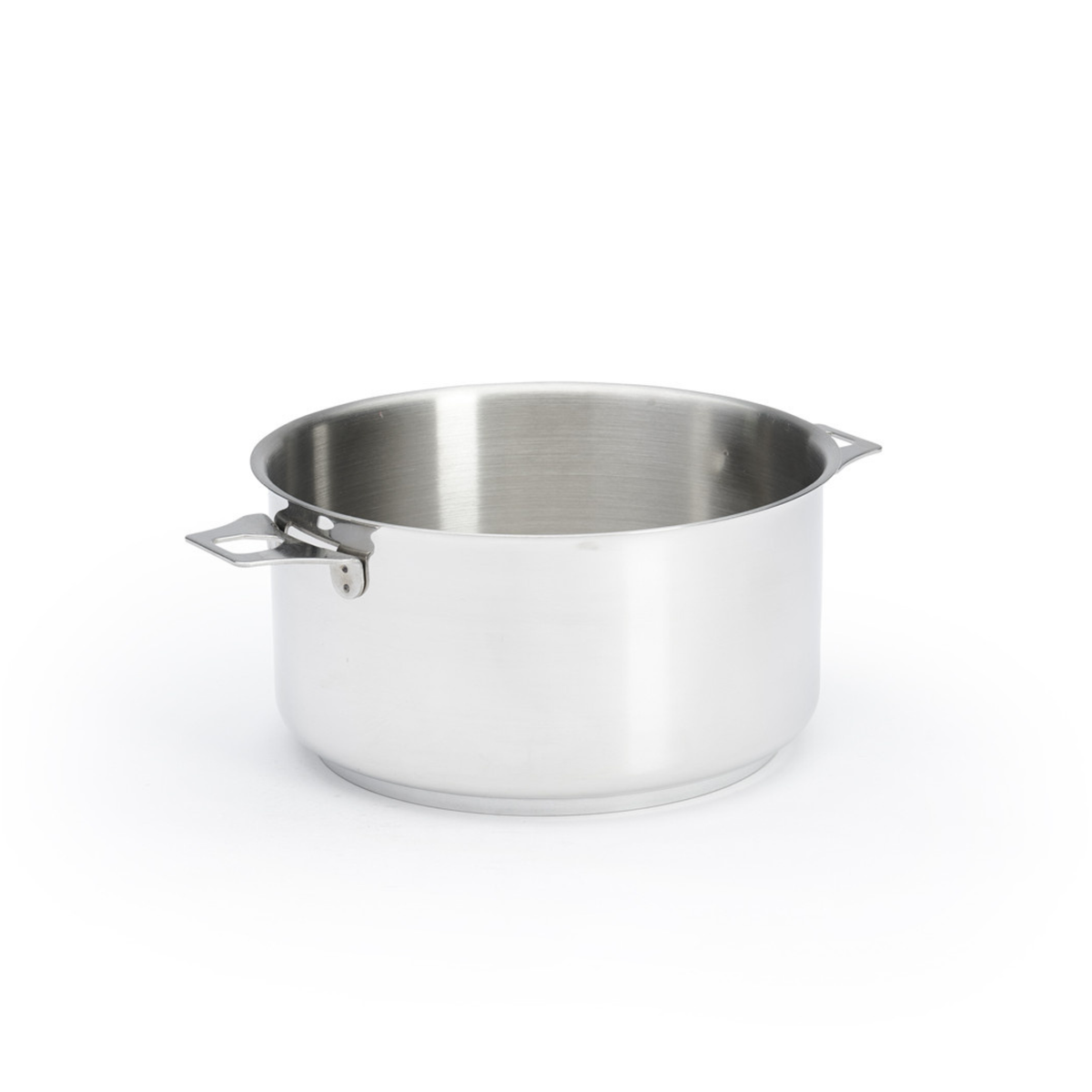 Faitout inox De Buyer vue de trois quarts