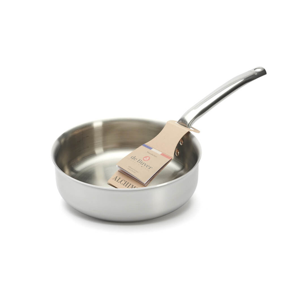Sauteuse en inox De Buyer avec étiquette produit