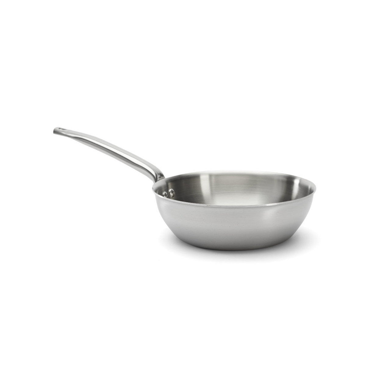 Sauteuse en inox De Buyer vue de trois quarts