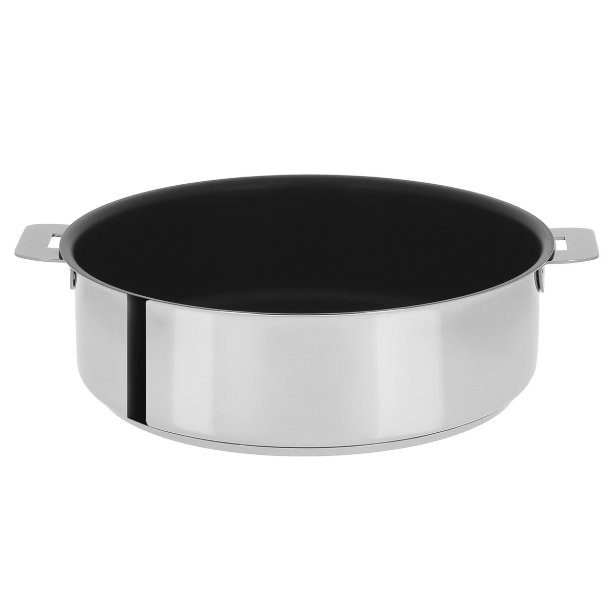 Sauteuse inox Cristel avec revêtement antiadhérent et anses amovibles