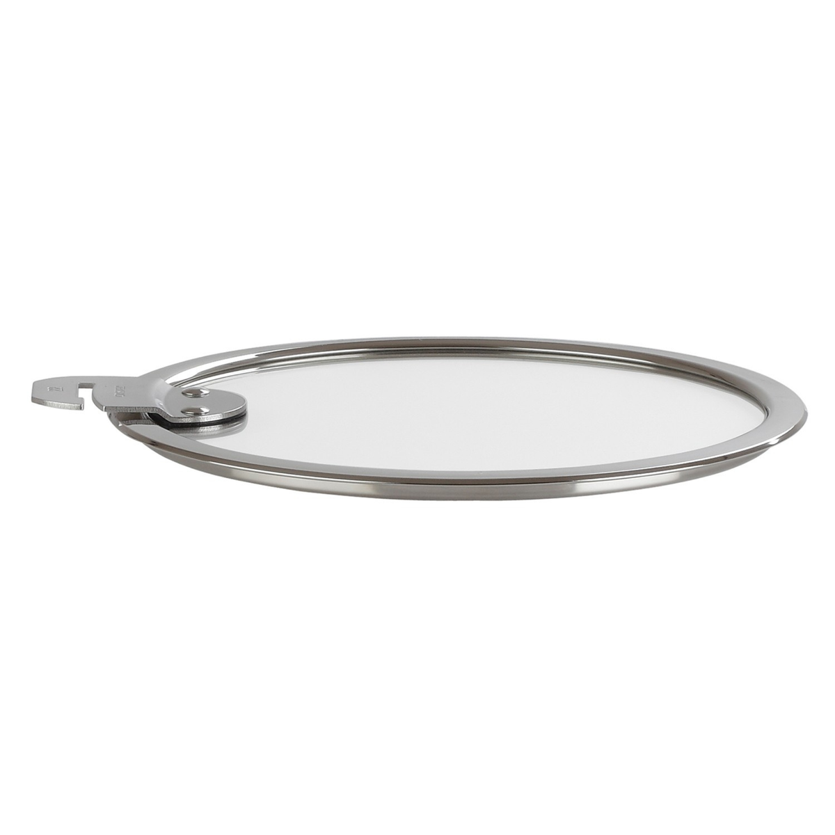 Couvercle plat en verre et inox Cristel