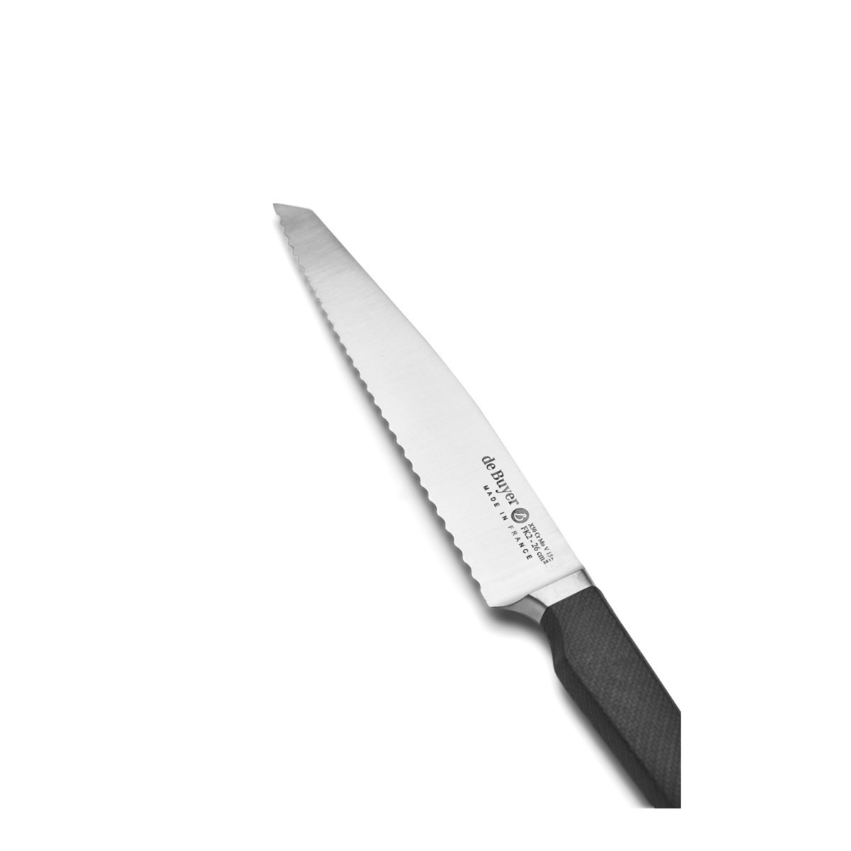 Couteau à pain De Buyer à lame dentelée et manche noir