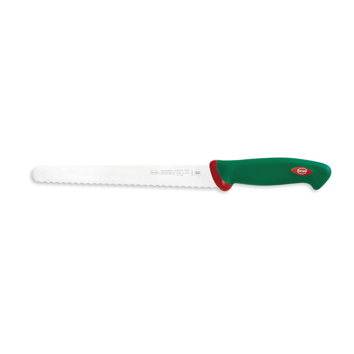 Couteau à pain Sanelli avec manche ergonomique vert