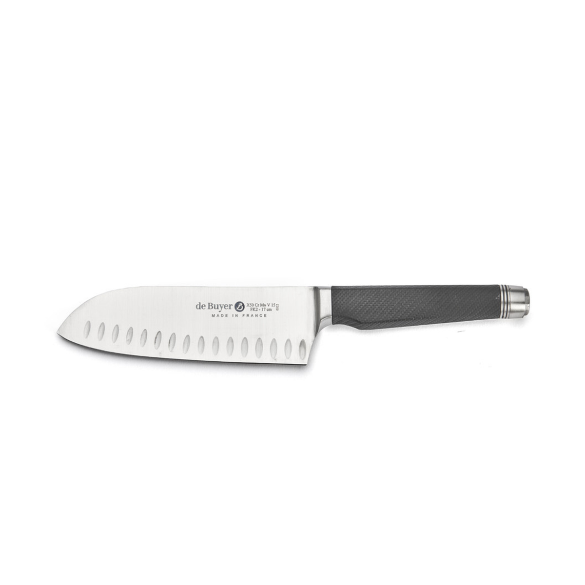 Couteau Santoku De Buyer 17 cm à lame alvéolée