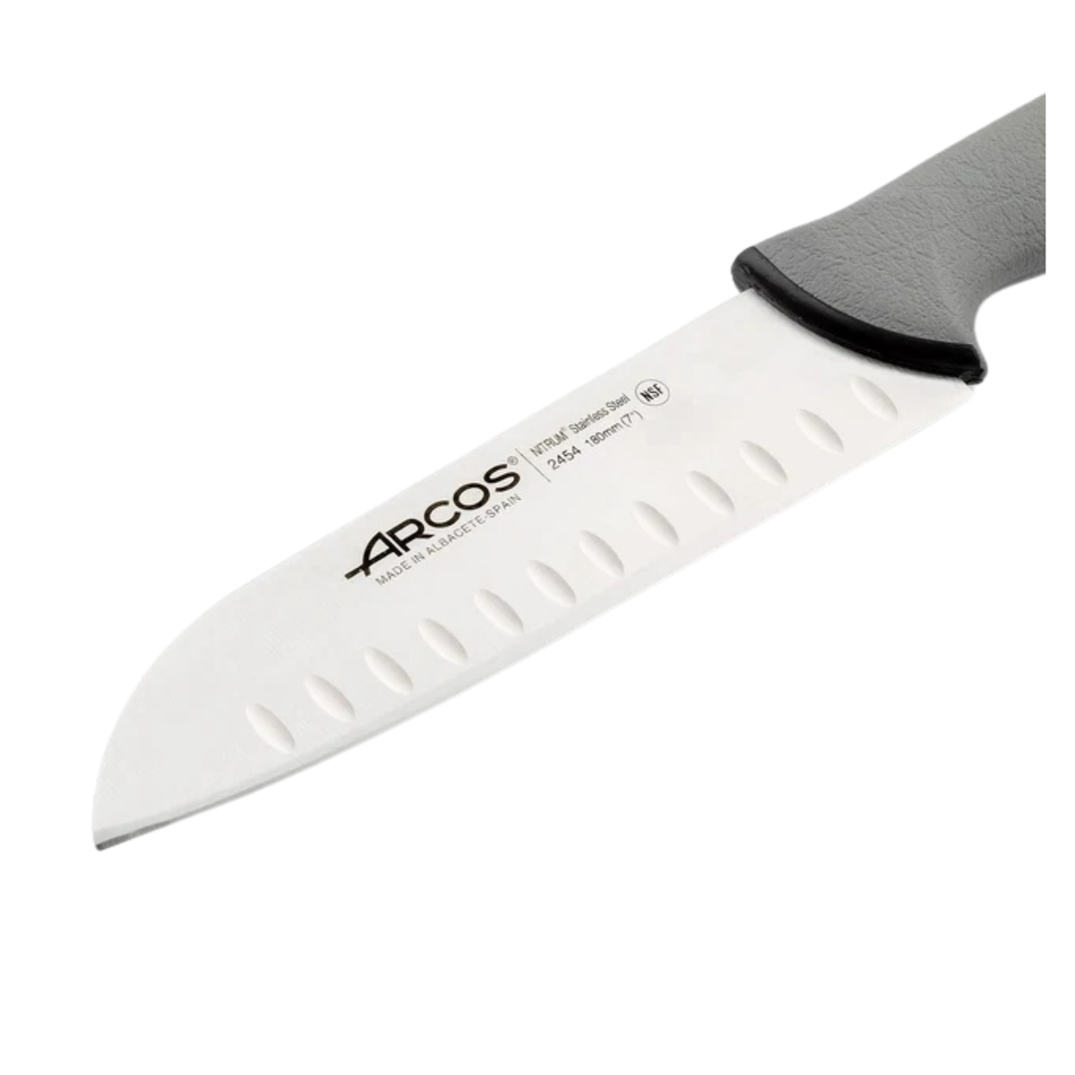 Lame alvéolée du couteau Santoku Arcos