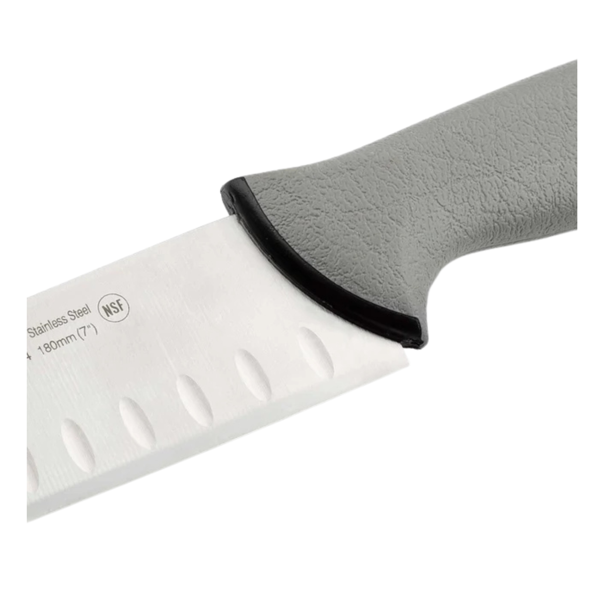 Détail lame alvéolée du couteau Santoku Arcos