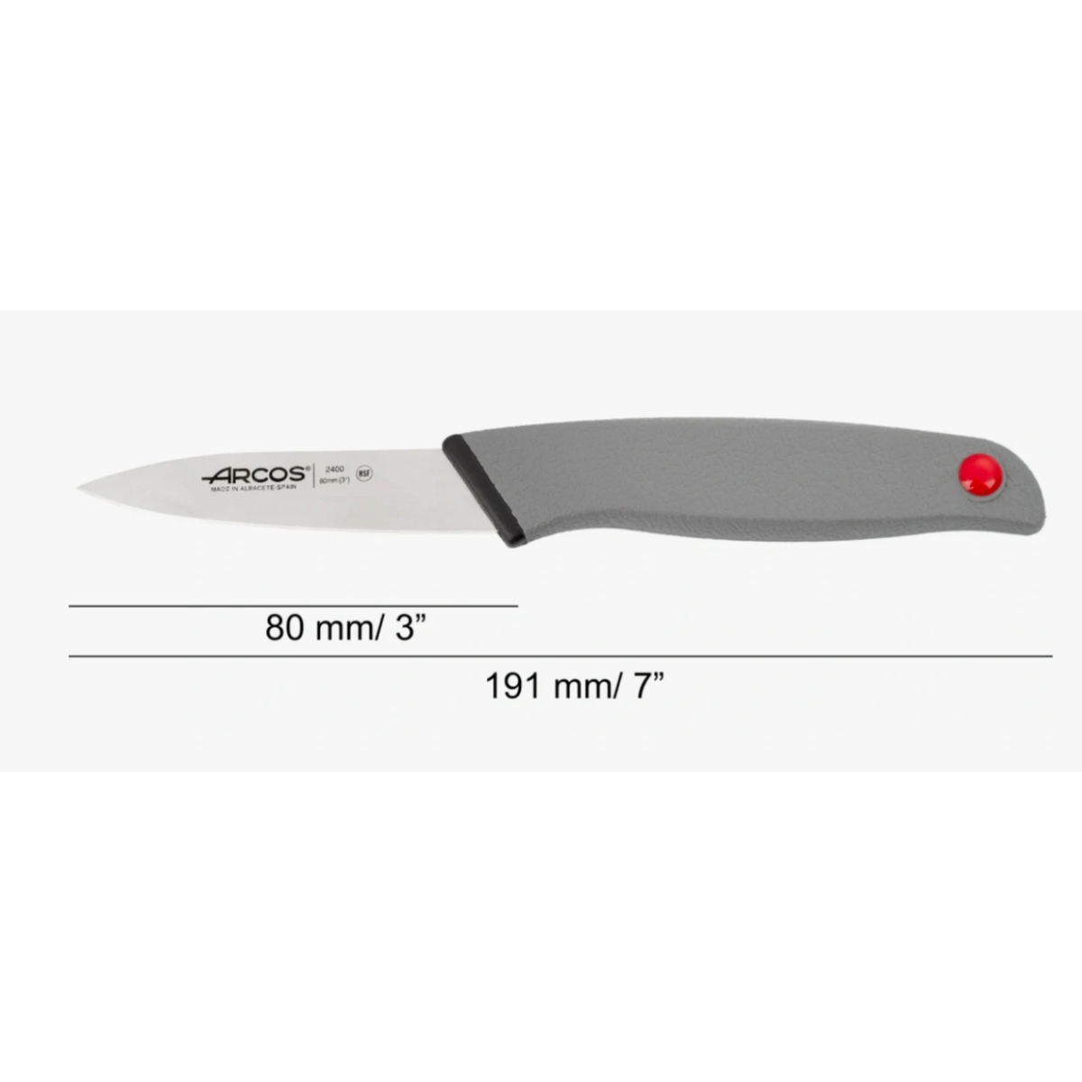 Couteau d’office Arcos 8 cm, longueur totale 19,1 cm