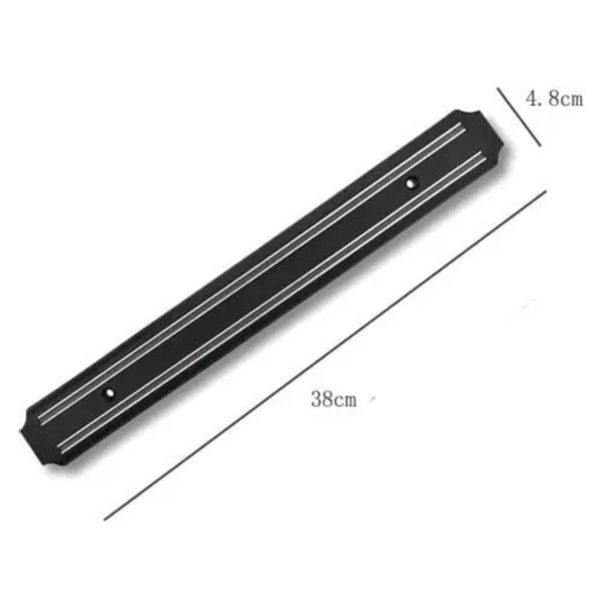 Barre magnétique noire pour couteaux 38 × 4,8 cm