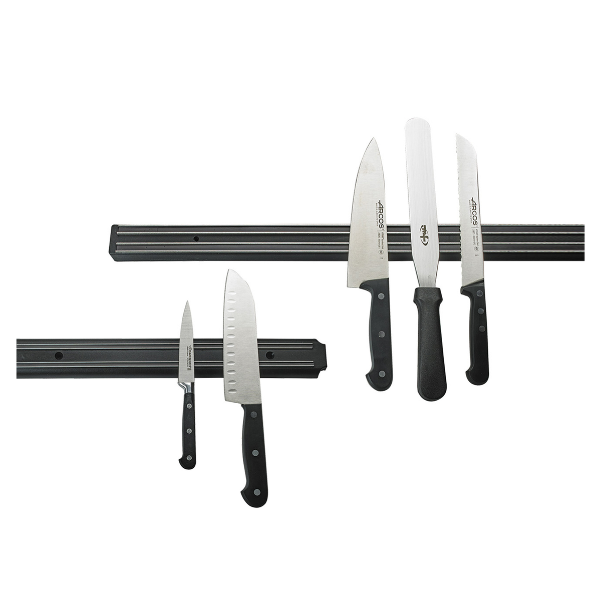Barre magnétique murale avec couteaux de cuisine suspendus