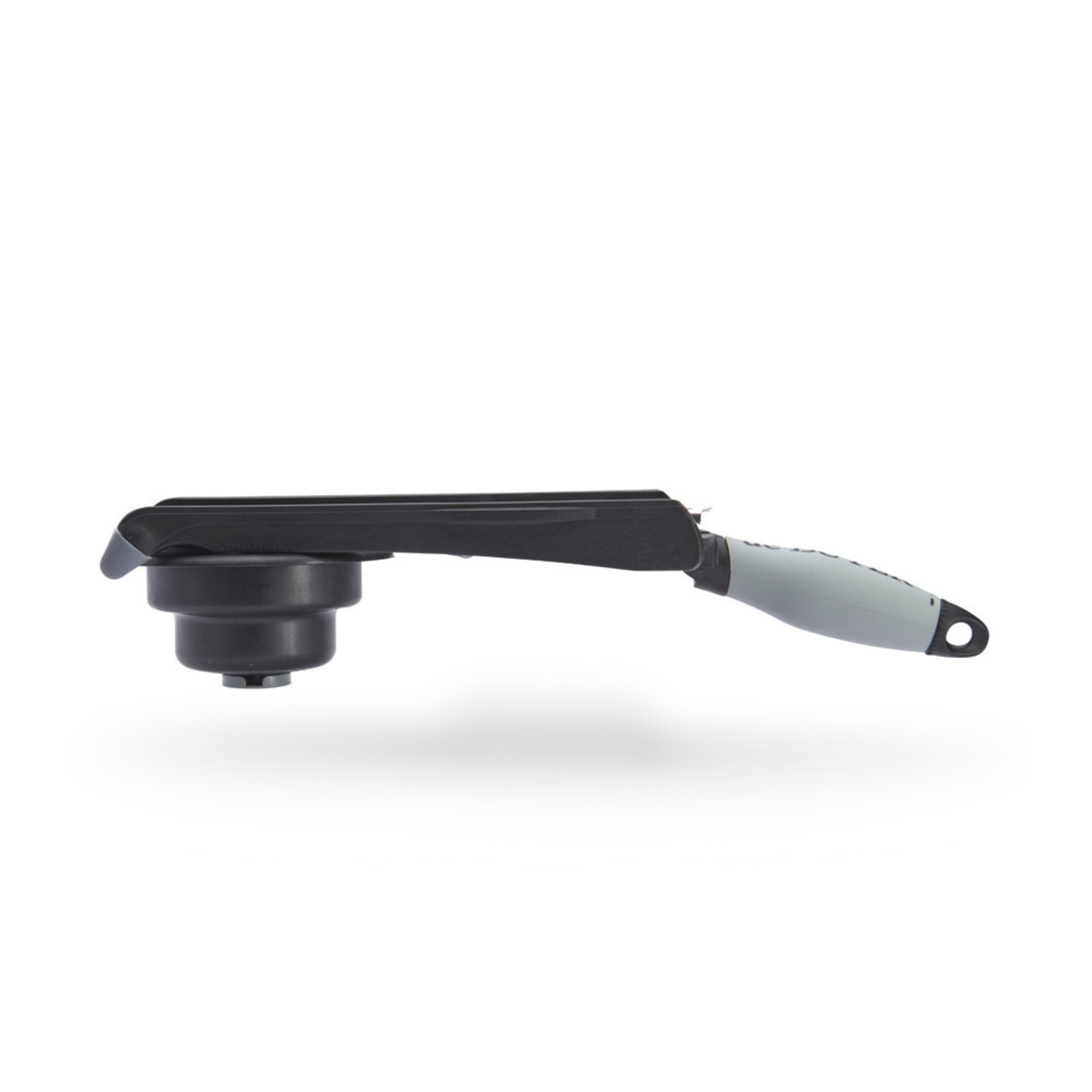 Poussoir de sécurité noir pour mandoline Kobra, vue intérieure avec picots