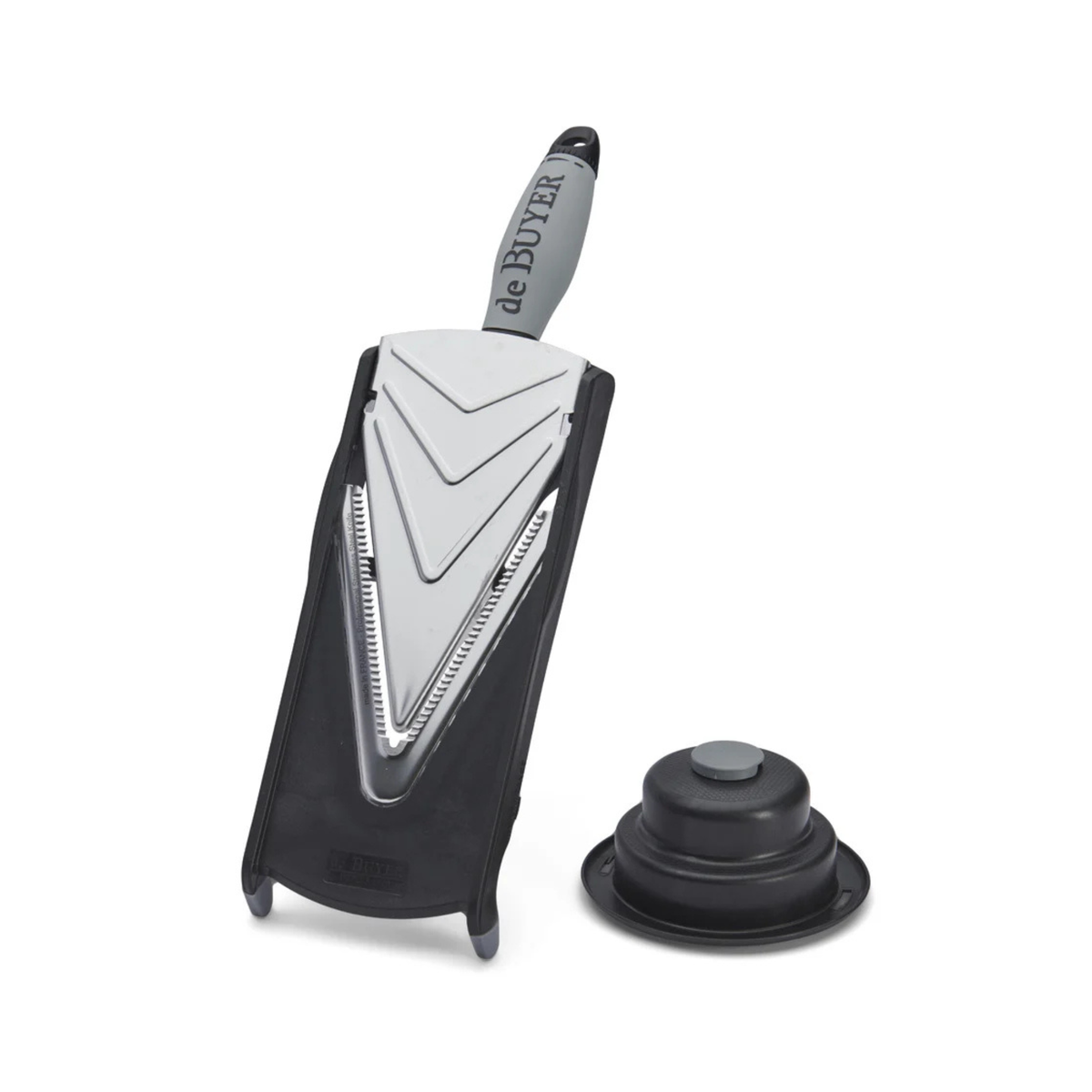 Mandoline Kobra noire de Buyer avec poussoir de sécurité noir