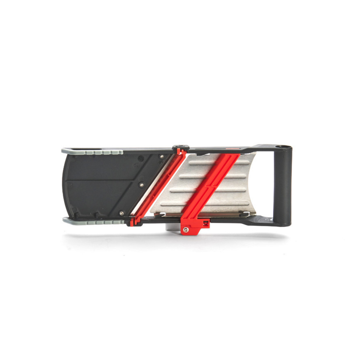 Dessous de mandoline avec mécanisme de coupe rouge