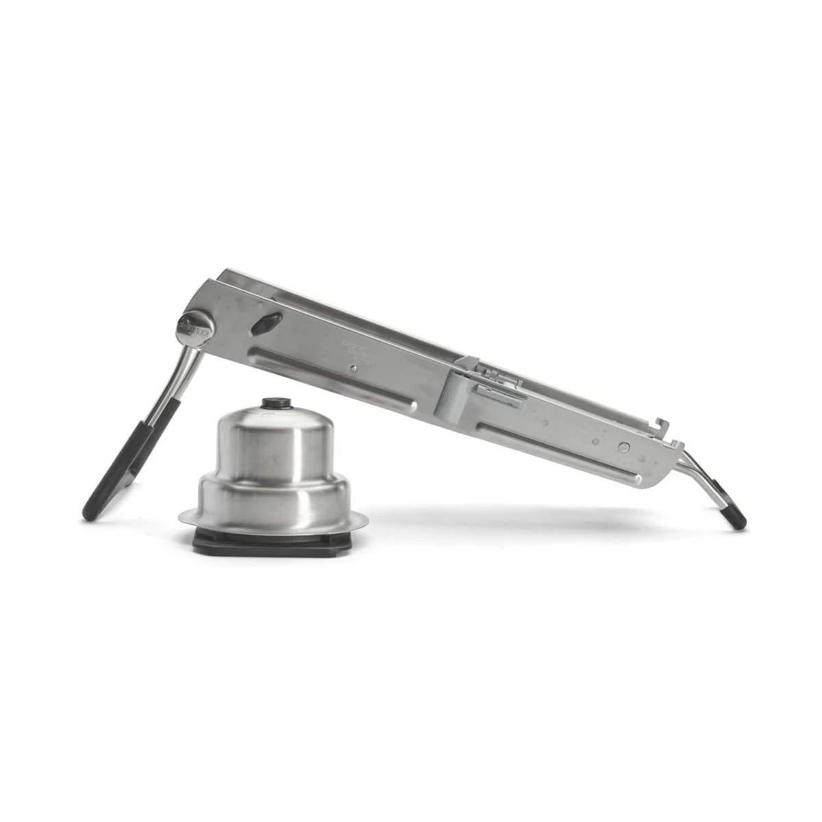 Mandoline en inox sur pied avec poussoir