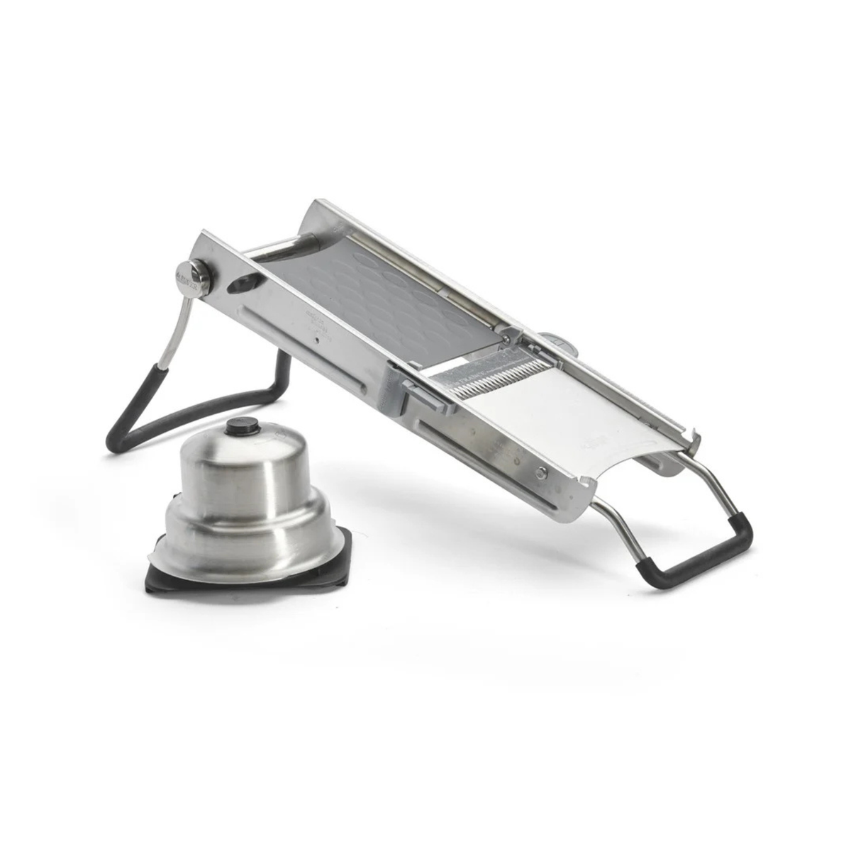 Mandoline professionnelle en inox avec poussoir de sécurité