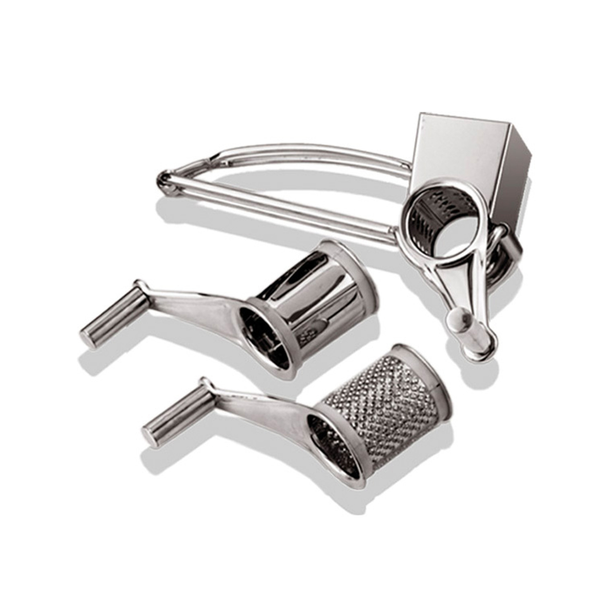 Râpe à fromage rotative en inox avec deux tambours
