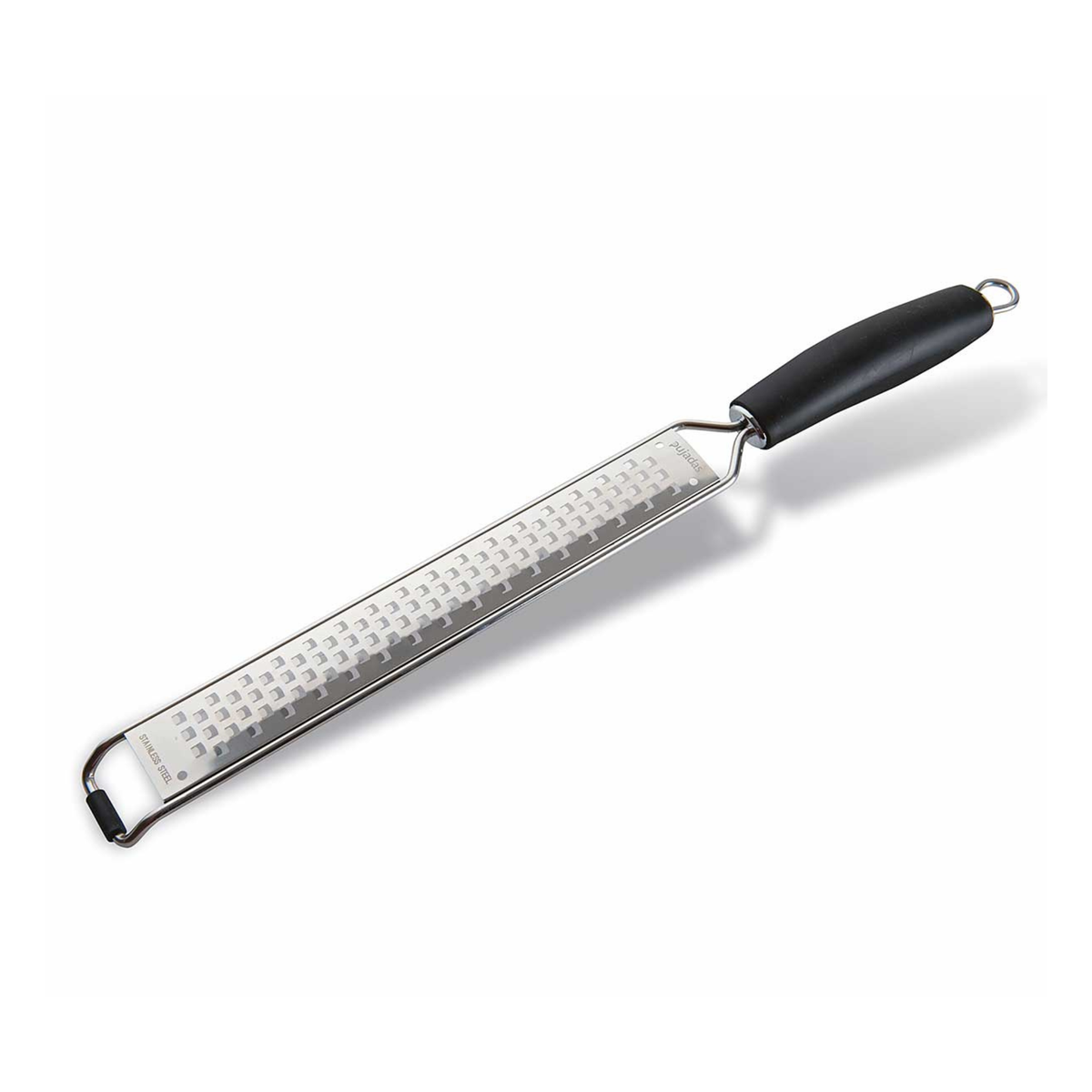 Râpe fine longue en inox avec manche noir