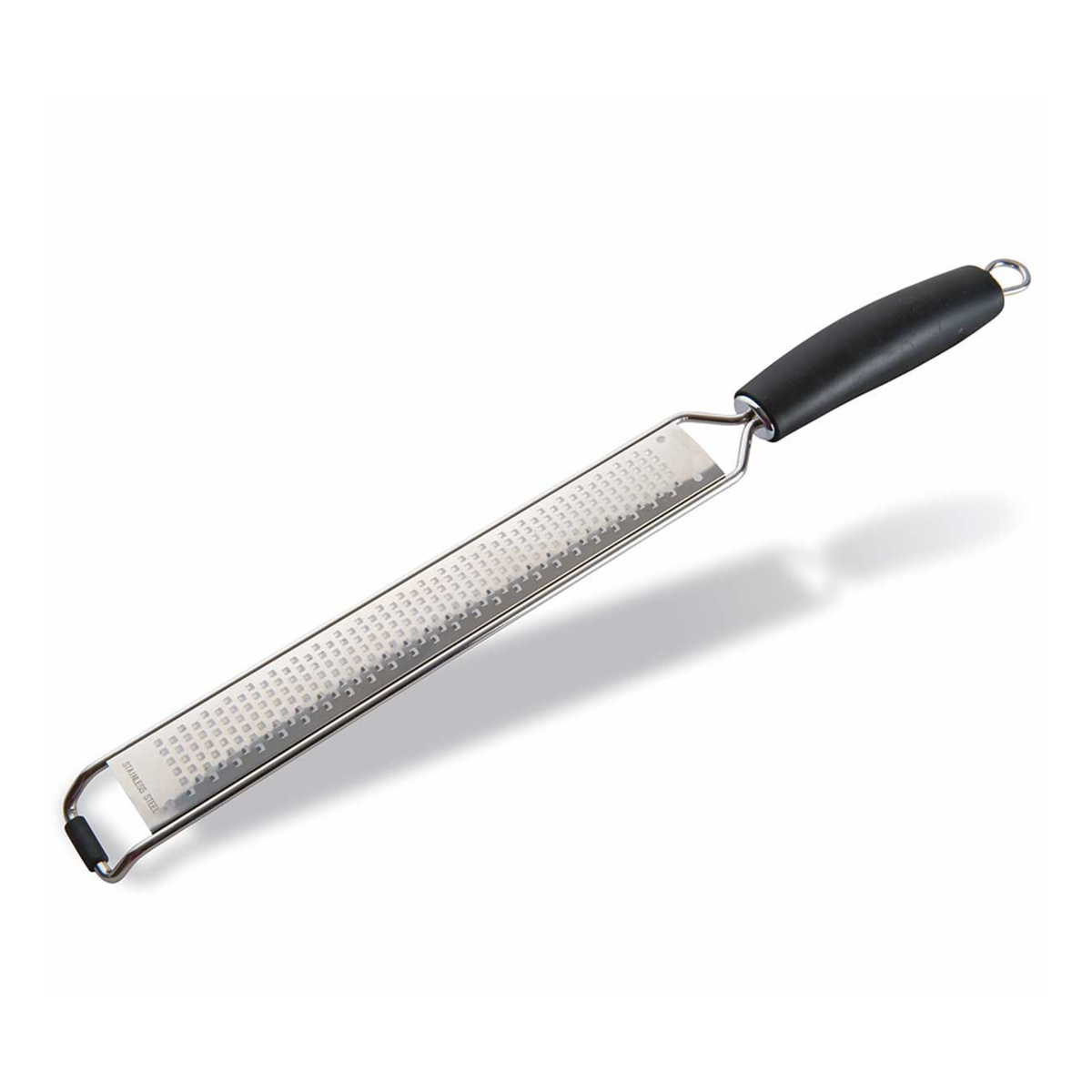 Râpe fine longue en inox avec manche noir