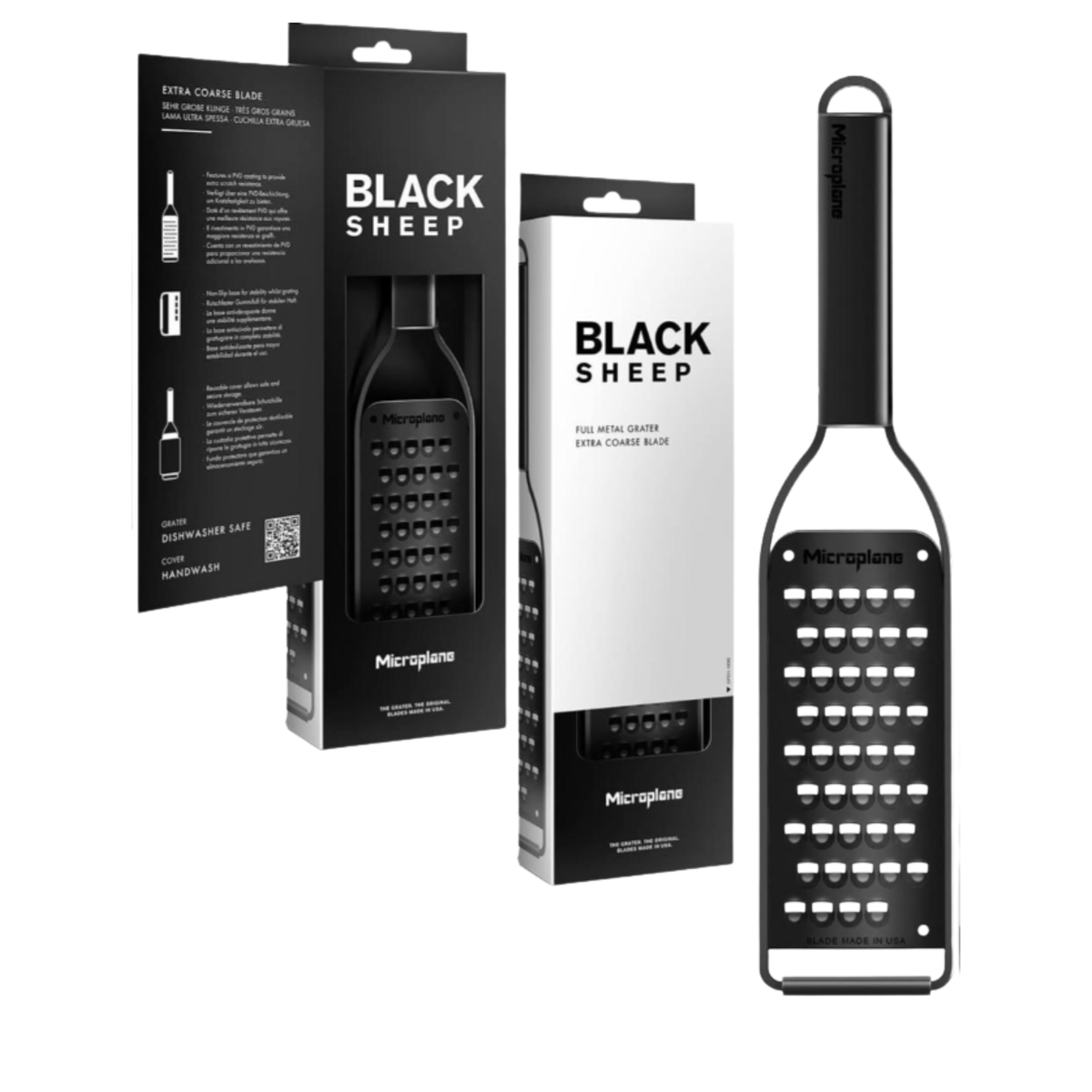 Râpe Microplane Black Sheep à gros grains avec emballage