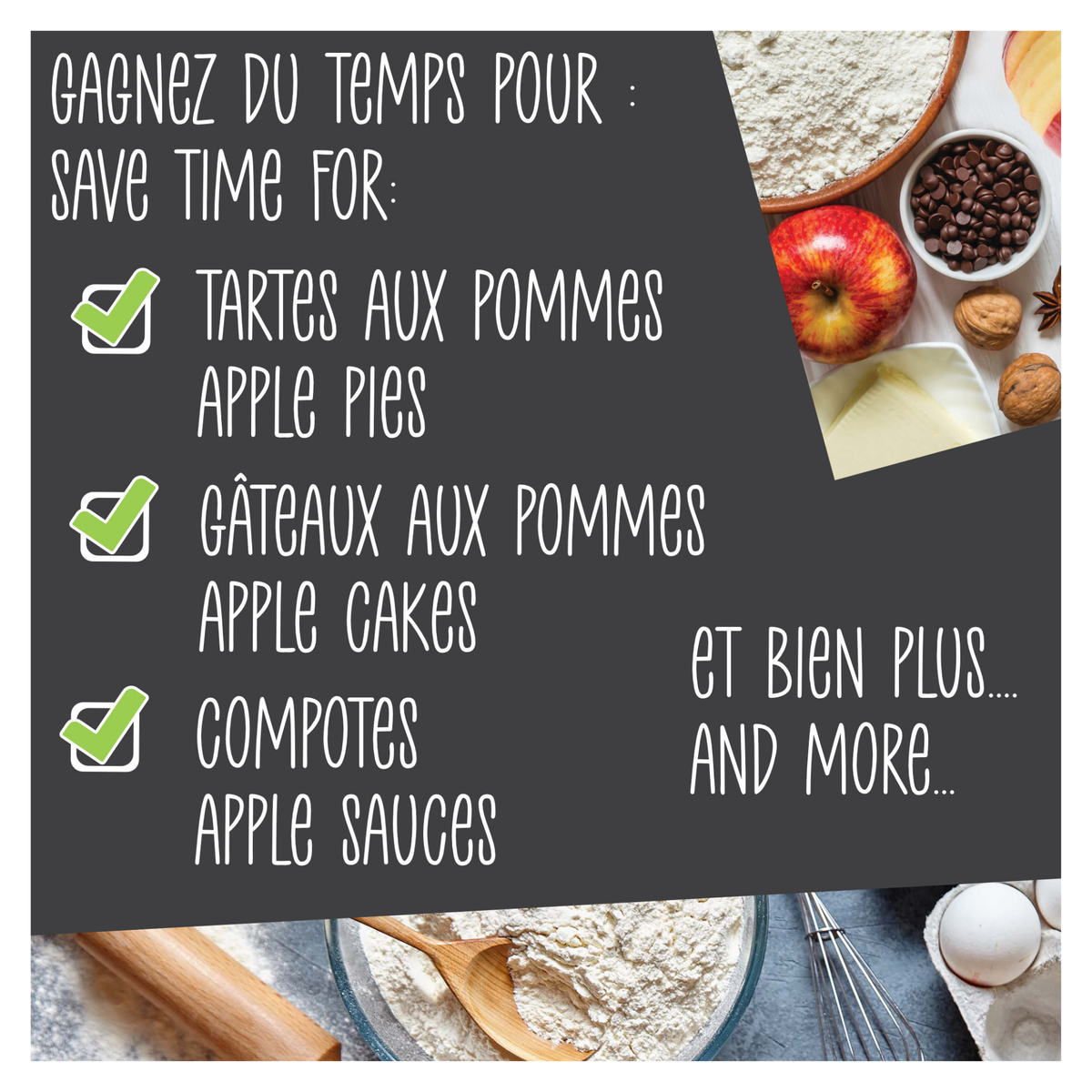 Pèle-pomme pour tartes, gâteaux et compotes