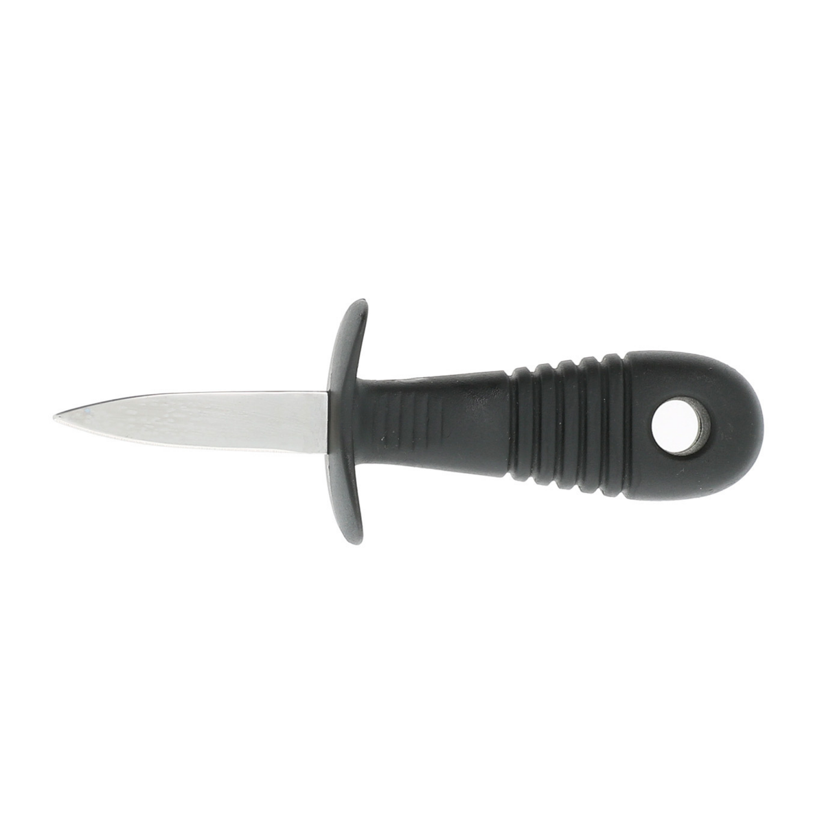 Couteau à huîtres avec manche noir et garde de protection
