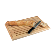 Planche à pain en bois avec rainures et couteau à pain
