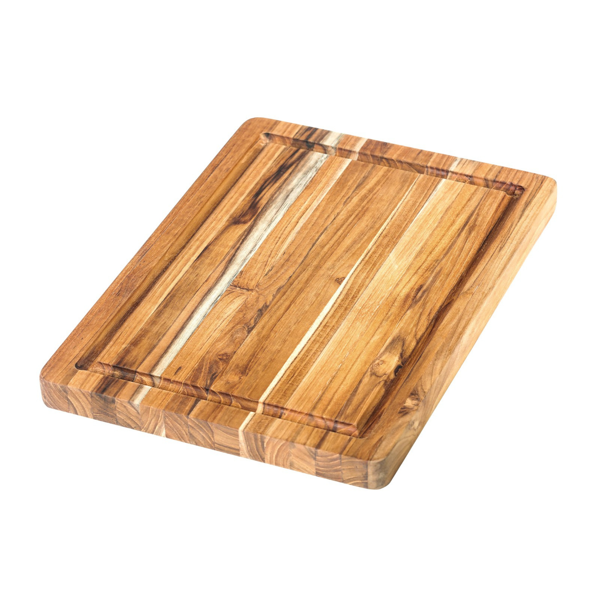 Planche à découper rectangulaire en bois avec rigole