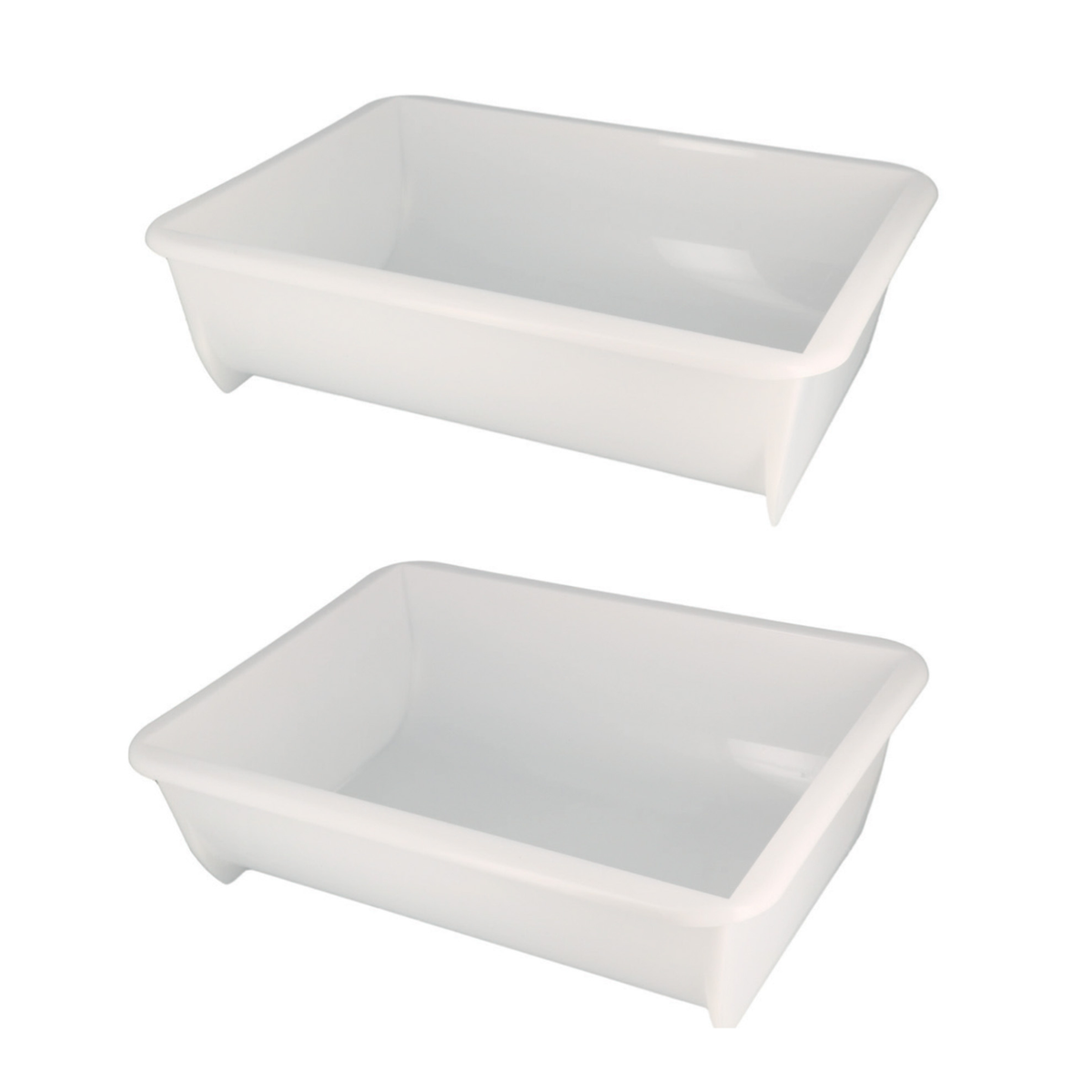 Bac rectangulaire blanc en plastique