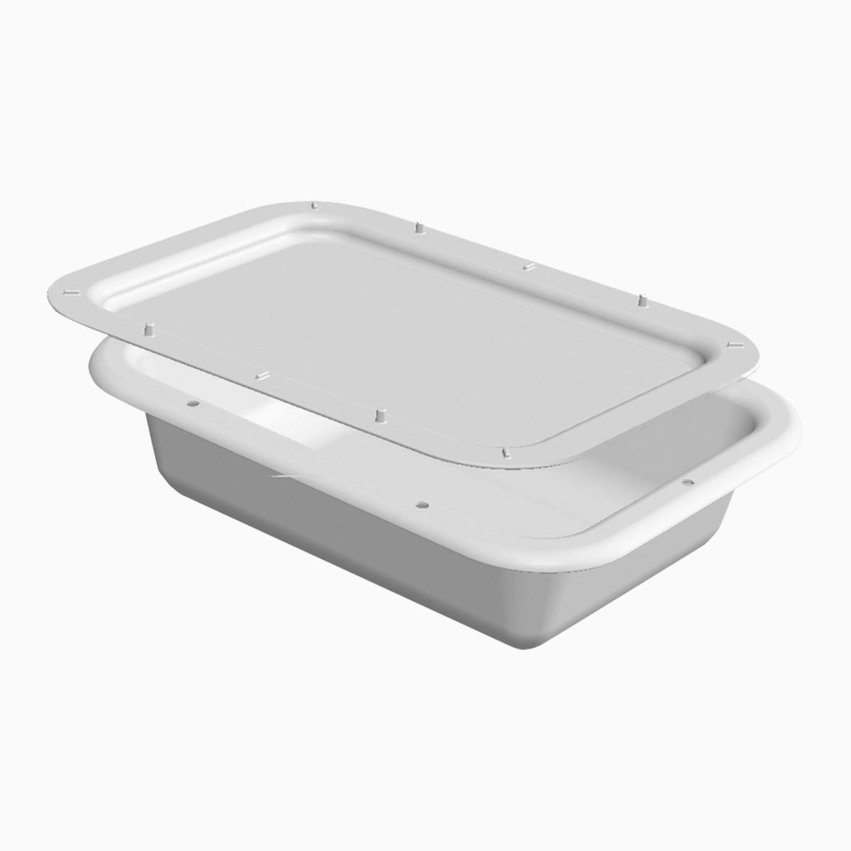 bac rectangulaire blanc en plastique 