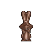 Moulage en chocolat en forme de lapin avec nœud papillon
