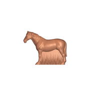 Cheval en chocolat avec décor d’herbes en relief