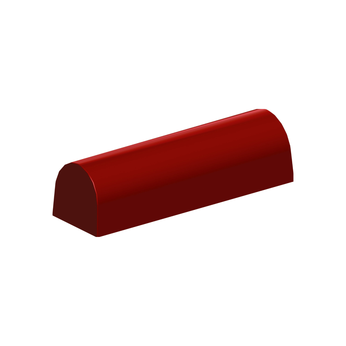 Moule à bûche demi-rond rouge lisse
