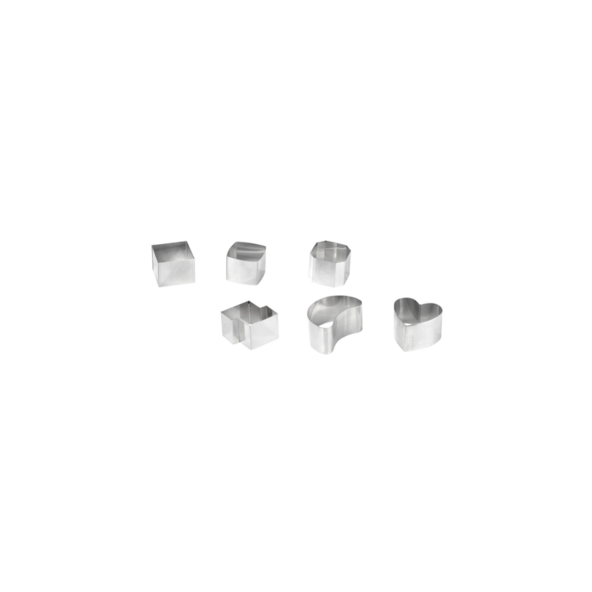 Lot de 6 emporte-pièces géométriques en inox pour pâtisserie
