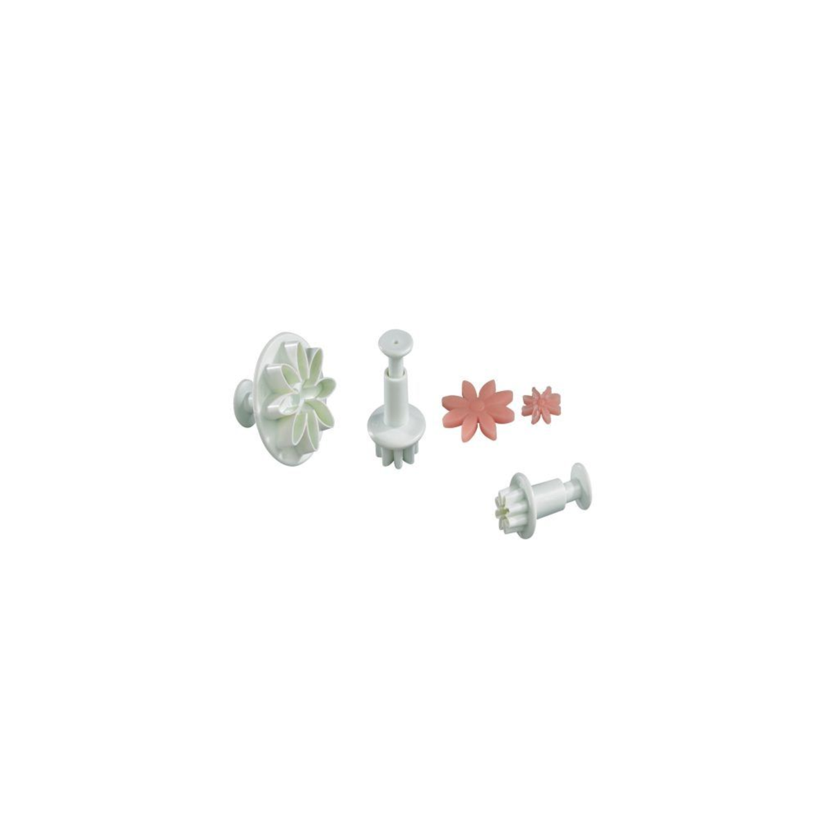 Lot de 3 emporte-pièces poussoirs fleurs pour pâtisserie
