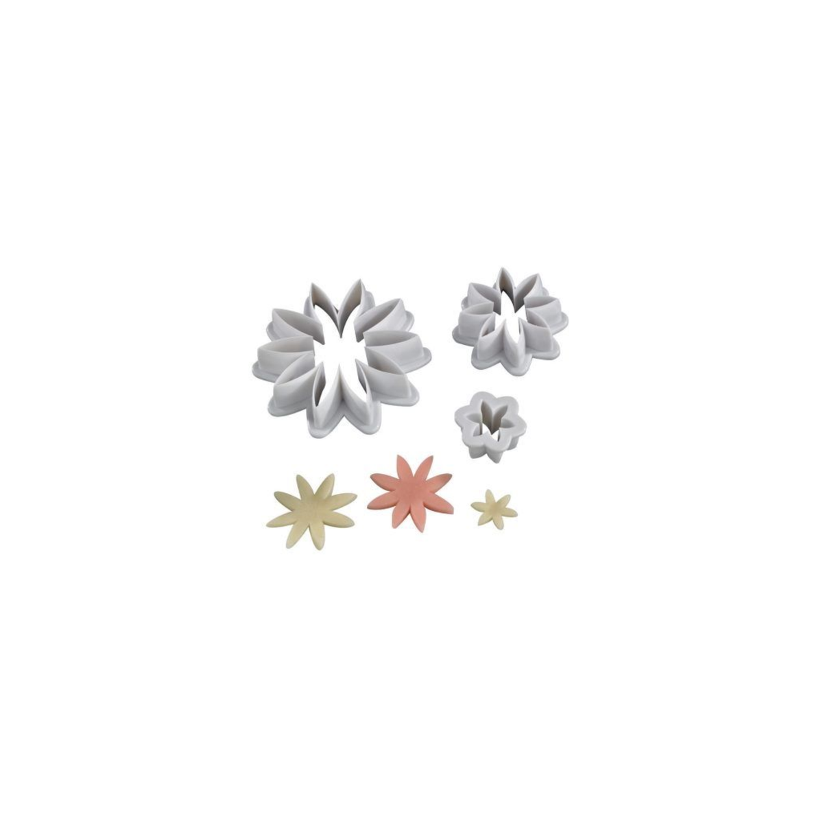 Lot de 3 emporte-pièces fleurs pour décoration pâtisserie
