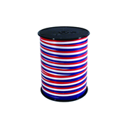 Bolduc tricolore bleu blanc rouge en bobine pour emballages cadeaux et décoration
