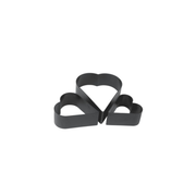 Lot de 3 cercles cœur noirs