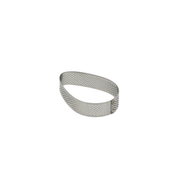 Cercle à tarte perforé forme ovale en inox pour pâtisserie

