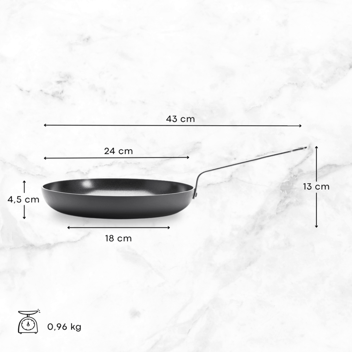 Dimensions poêle De Buyer Ceranoa 24 cm