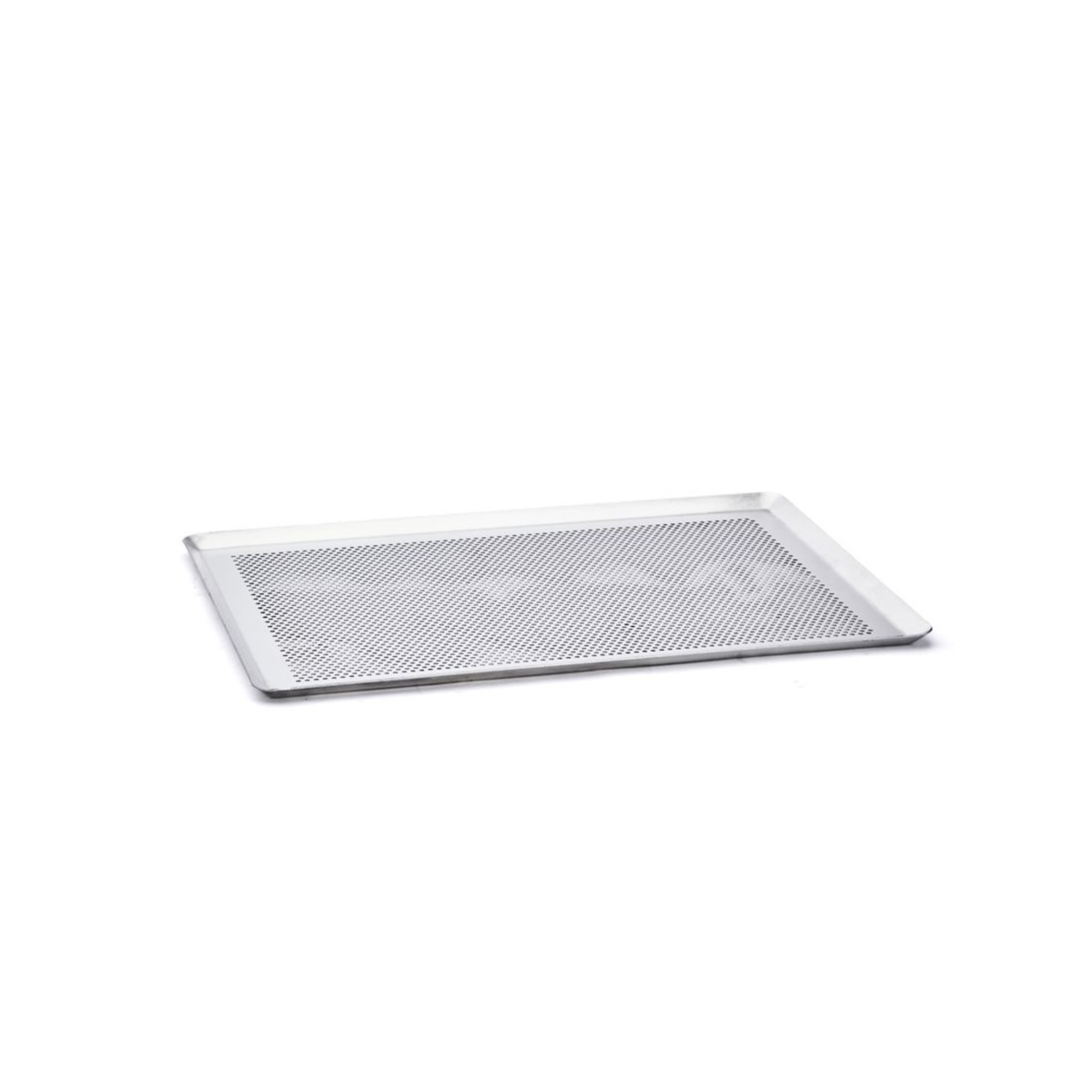 Plaque de cuisson perforée en aluminium avec bords relevés – vue d’ensemble