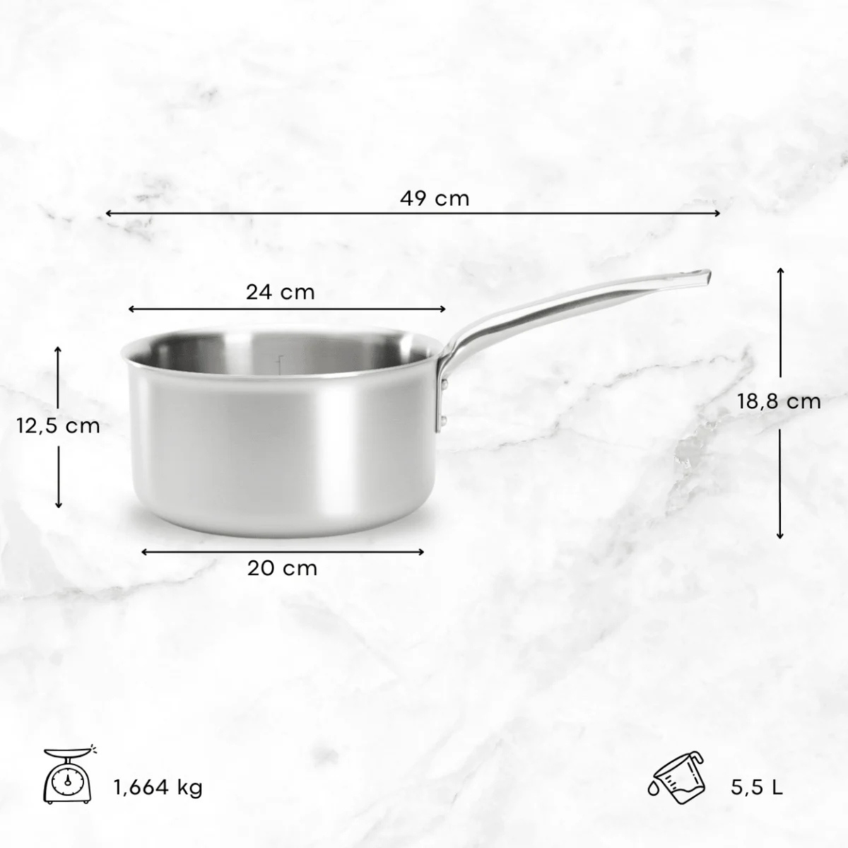 De Buyer - Casserole en inox ALCHIMY
