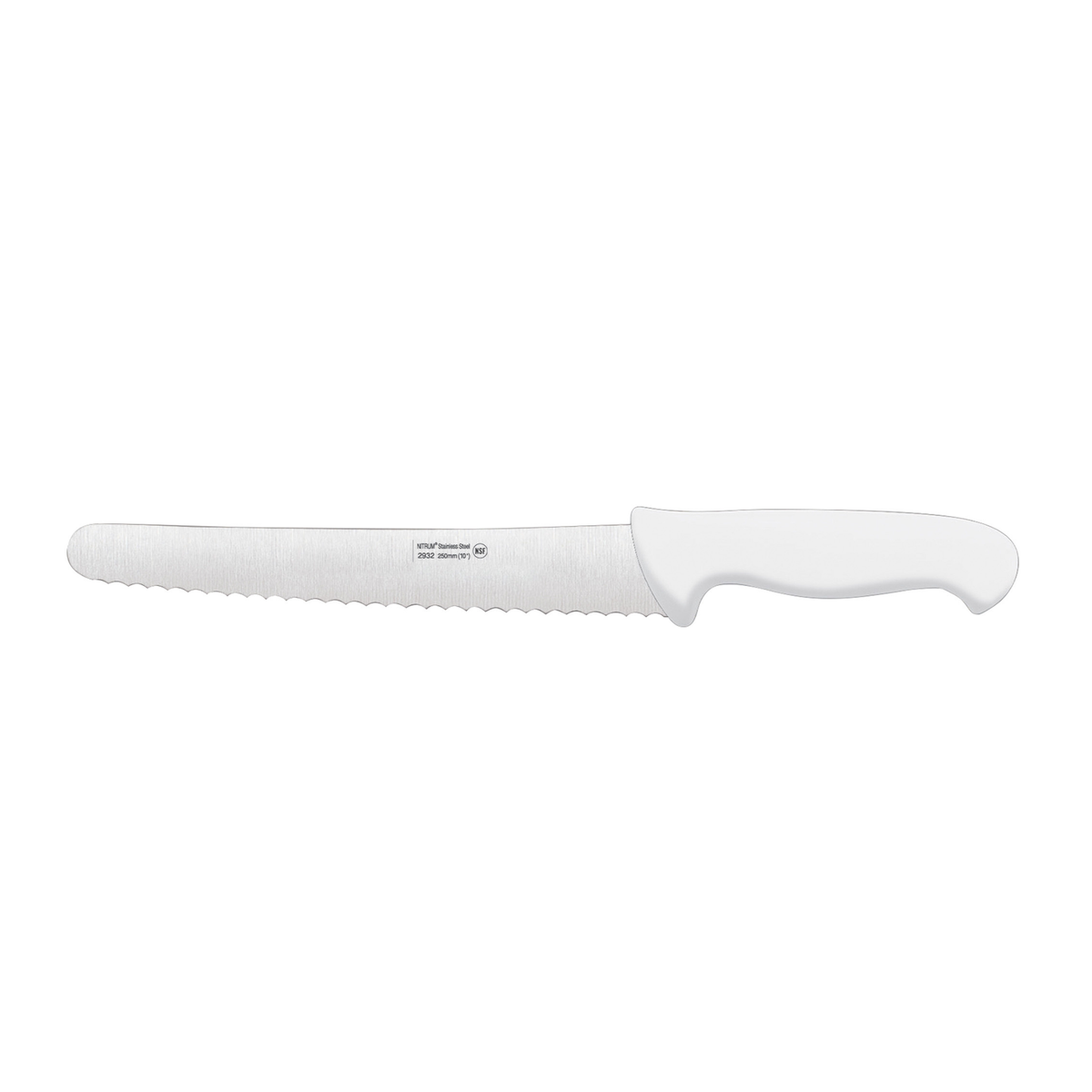 Couteau à pain à lame dentelée et manche blanc