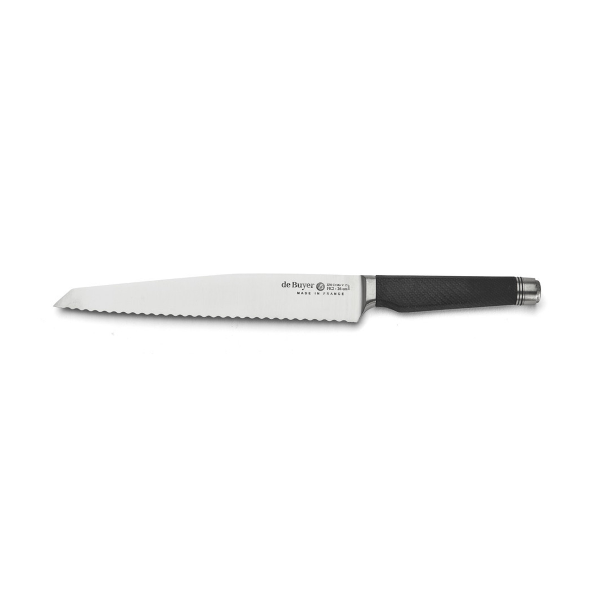 Couteau à pain De Buyer à lame dentelée et manche noir